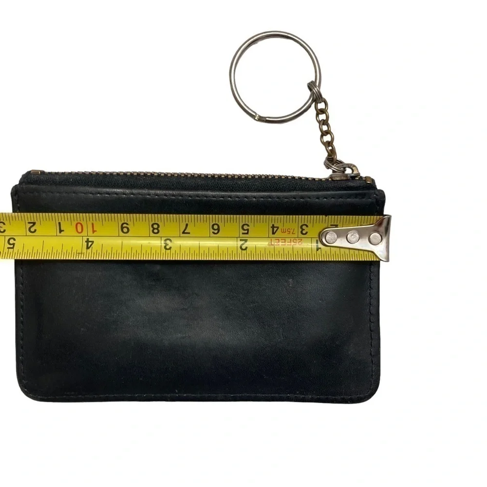 Coach black leather vintage keyring cardholder